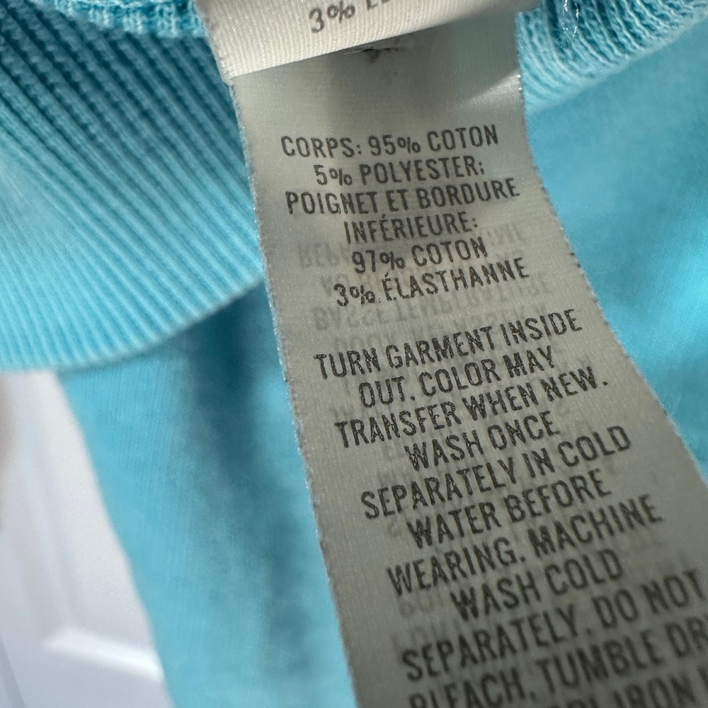OFFLINE by Aerie Sweatshirt Throwback Snap Fleece XS Blue Henley Got Water Crop - Picture 4 of 6